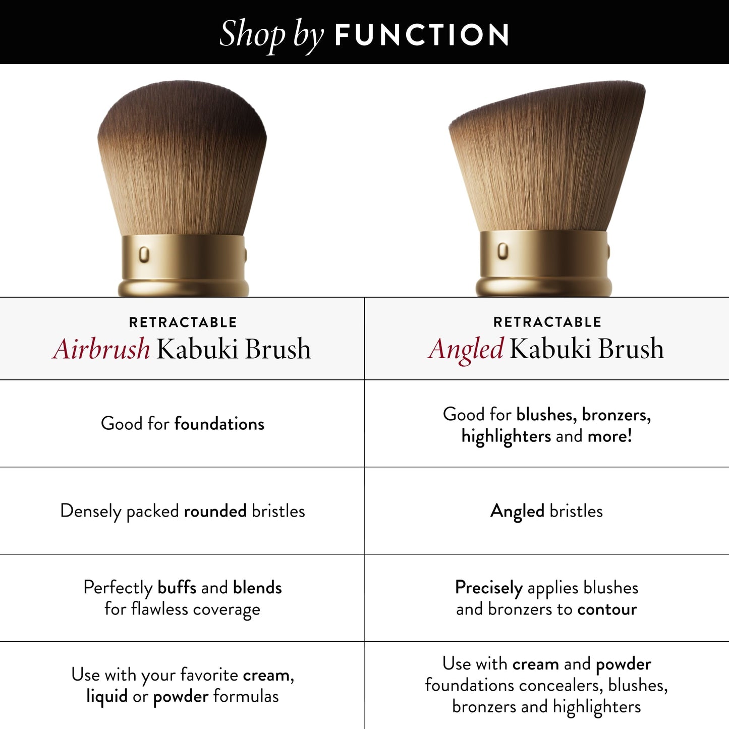 Retractable Airbrush Kabuki Brush